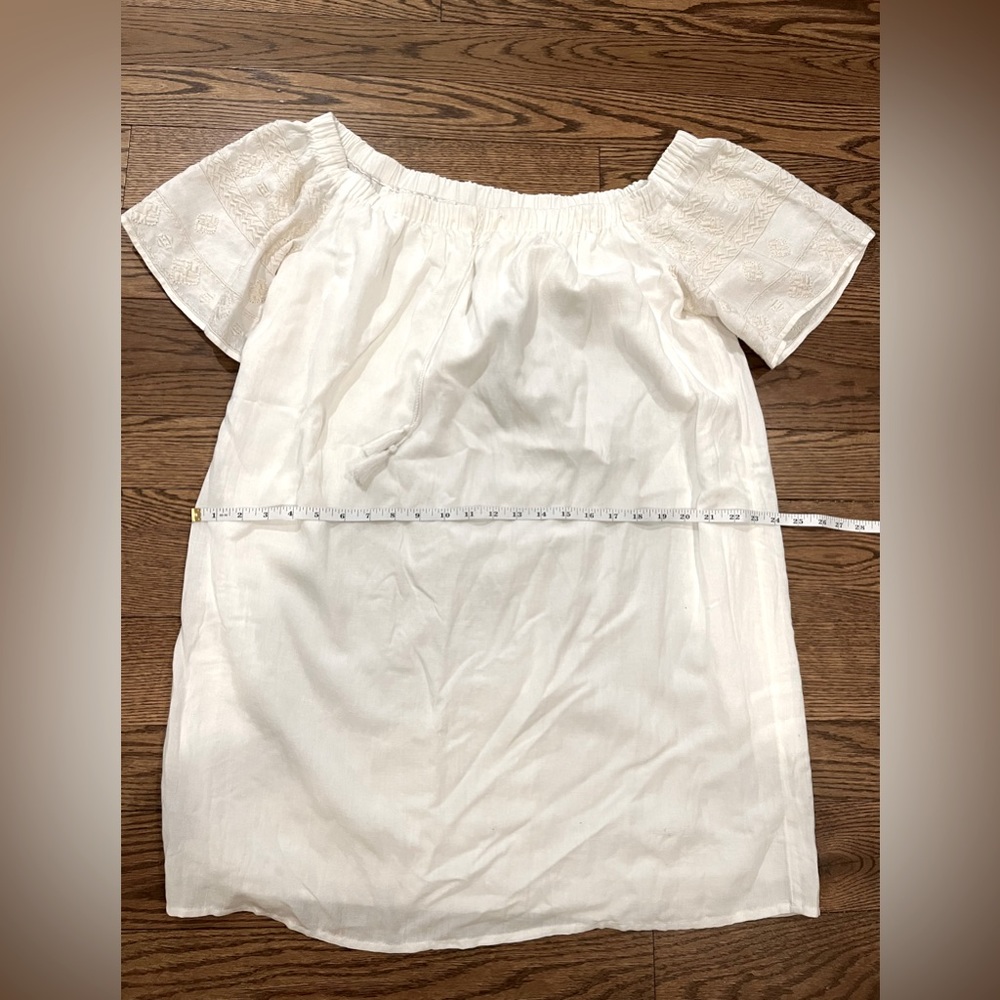 Old Navy off OR on the shoulder off white double layer dress